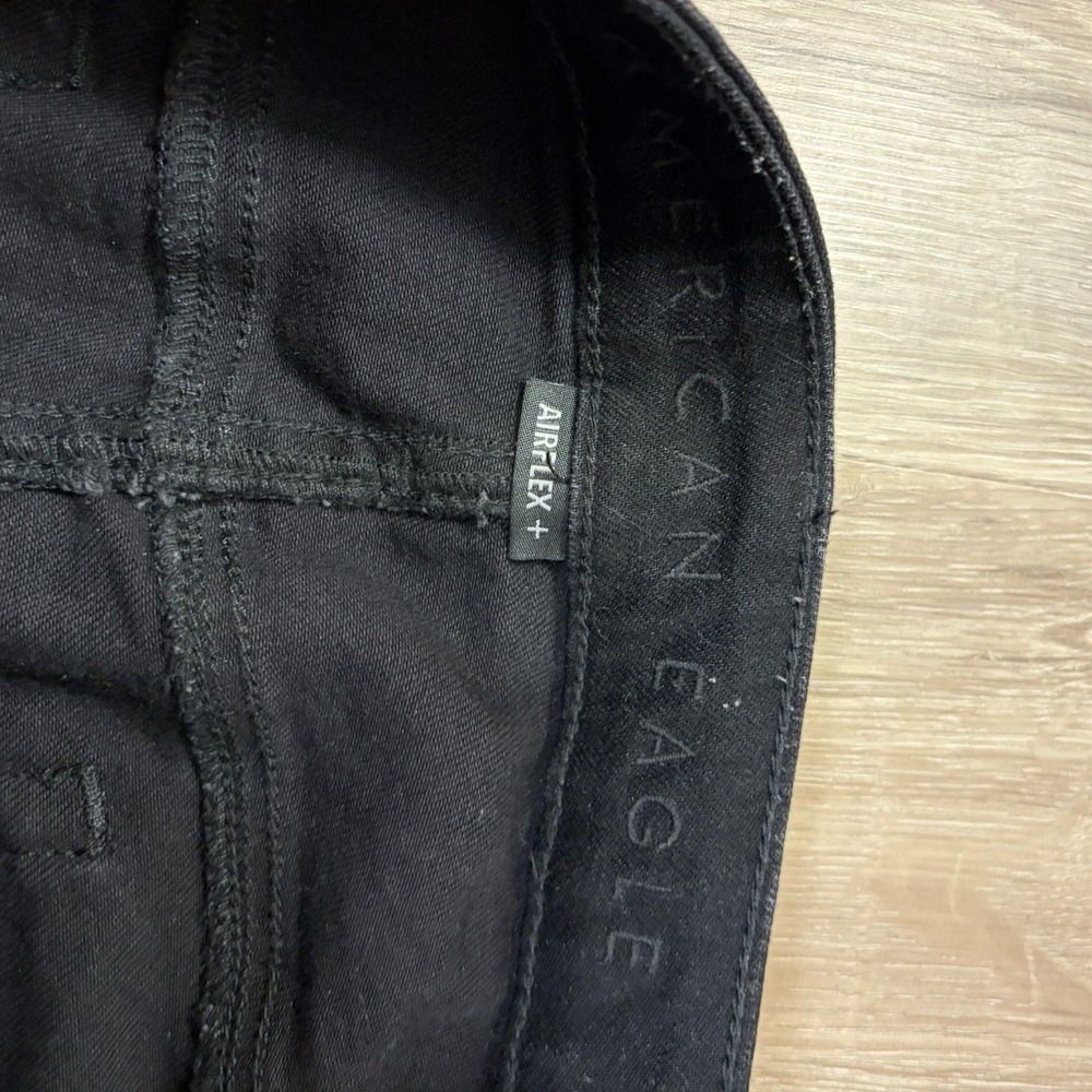 American Eagle Airflex+ Skinny Jeans Mens 34x32 Black Denim Punk Rock Dark - Picture 5 of 8